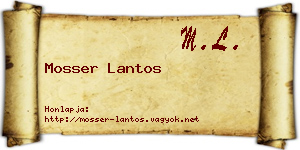 Mosser Lantos névjegykártya
